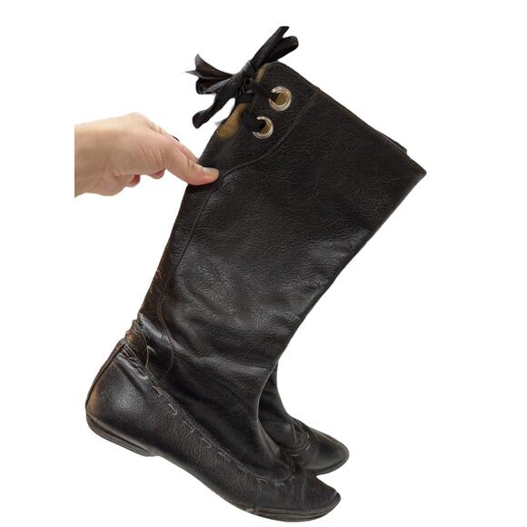 J. Shoes Shoes - J. Shoes Women 7.5 Black Leather Ivana Boots Tall Riding Pixie Pointed Toe